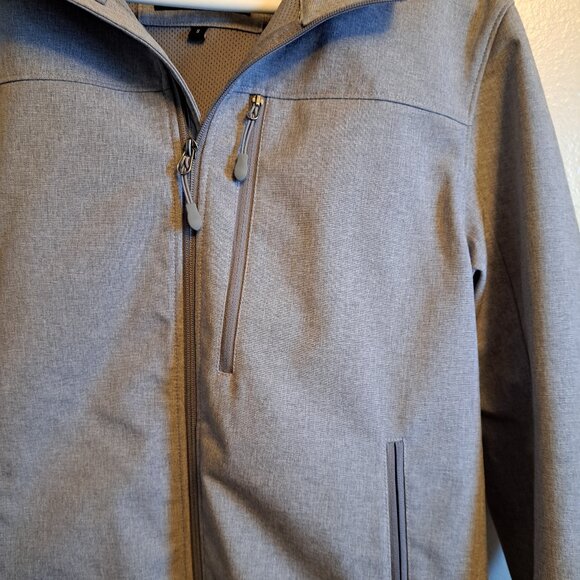 Black Rivet Soft Shell Jacket Front Full Zip Men's Small - Picture 10 of 11